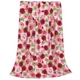 thumbnail image 2 of Honeii Rose Flowers Print Fleece Blanket - Throw Blanket for Bed, Sofa, Couch, Camping, and Travel , Microplush Ultra Soft Warm Blanket-60"x50", 2 of 7