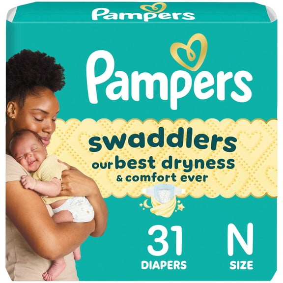 Pampers Swaddlers Diapers, Newborn, 31 Count (Select for More Options)
