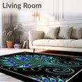 thumbnail image 2 of ODIKA 6x9 Machine Washable Non-Slip Area Rug, Peacock Feather Motif Latch Hook Canvas Kit DIY Yarn Needlework Ultra Soft Rug, None, 646118, 2 of 7