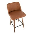 thumbnail image 3 of LumiSource Walnut Wood, Camel PU, Black Steel Toriano 26" Counter Stool - Set of 2, 3 of 8