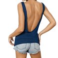 thumbnail image 2 of Backless Tank Tops Women Casual Crew Neck Summer 2026 Trendy Workout Shirts Beach Sleeveless Tops Open Back Sexy Top, L, 2 of 7