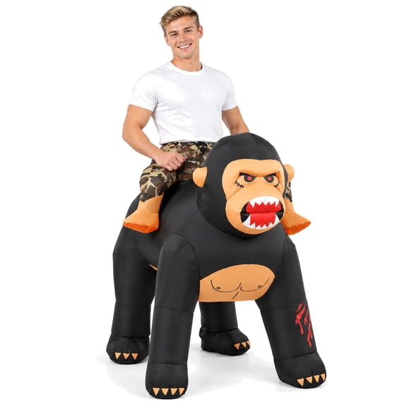 Ahititi Adult Inflatable Gorilla Halloween Costume, Ride-On Blow Up Suit for Men & Women, Party Costume,Cosplay,Carnival