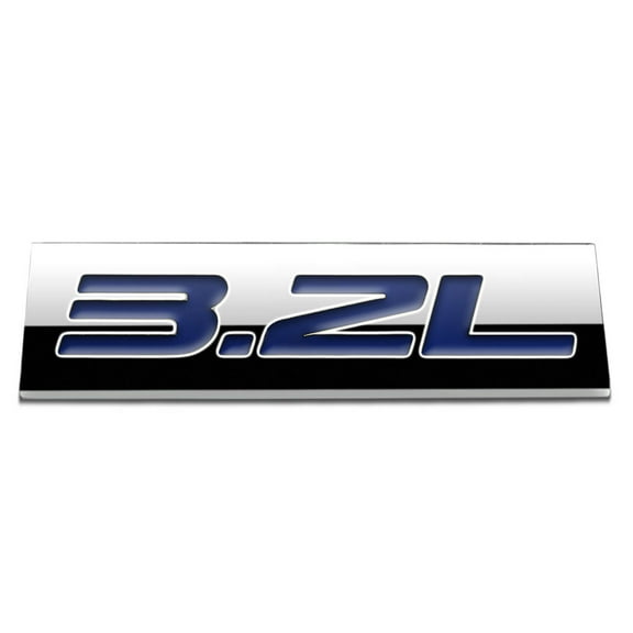 DNA Motoring EM-AS-32L-BL METAL EMBLEM CAR BUMPER TRUNK FENDER DECAL LOGO BADGE CHROME BLUE 3.2L 3.2 L
