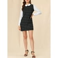 thumbnail image 5 of INSPIRE CHIC Women's Christmas Peter Pan Dress 60s Color Block Mini Long Sleeve Dresses S Black White, 5 of 8
