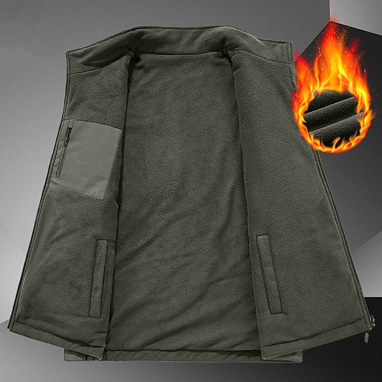 ZouoYYii Mens Vest Jacket Warm Sleeveless Jackets Winter Zipper Coat Autumn Stand-Up Collar Casual Waistcoat