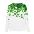 thumbnail image 4 of Blusas y camisas de manga larga con cuello redondo y estampado de San Patricio para niños, blusa informal de manga larga con cuello redondo, blusa de poliéster para niñas, 4 of 4