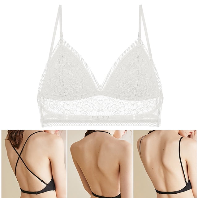 Bralette de encaje de verano para mujer, Bralette sin espalda, sujetador Sxy, ropa interior corta superior