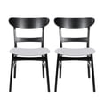thumbnail image 3 of Mid-Century Modern Dining Chairs (Set of 2) with Upholstered Seats and Rubberwood Legs – Durable Seating for Home Dining or Lounge Spaces, 3 of 9