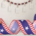 thumbnail image 4 of JoyMoreHome 4th of July Patriotic Ribbon Wired Edge Ribbon White Blue Red Decorative Crafts for Independence Day Memorial Day Gift Wrapping DIY Craft, 4 of 6