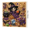 thumbnail image 3 of Halloween Fall Indoor Decor 9.84 Inch Special Shaped Diamond Art Painting Kit with Cute Witch Cauldron and Pearl Beads for Home Living Room Wall Entryway Decor, 3 of 7