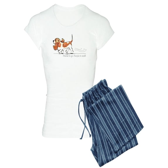 CafePress - Basset Hound Places Pajamas - Women's Light Pajamas