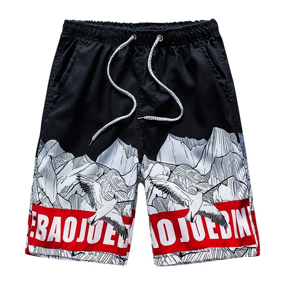 HaoXianJian Men's Shorts Hawaiian Summer Beach Short Casual Lightweight Swim Trunks Drawstring Quickly Dry Holiday Tropical Shorts with Pockets 3X 4X 5X