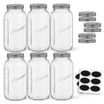 thumbnail image 2 of Regular Mason Jars with Airtight Lids, Labels and Measures - 32 oz - [Set of 6] Airtight Canning Jars, Glass Jar, 2 of 11