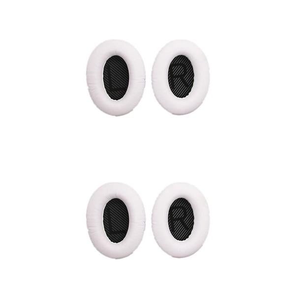 Cateissary Almohadillas para auriculares, almohadillas profesionales, esponja transpirable, reemplazo de auriculares para QC35 QC25, blanco + negro Blanco+Negro 2piezas