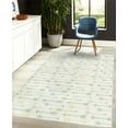 thumbnail image 4 of Boho Decorative Rug, Retro Arrow Pattern in Horizontal Line Heading to Opposite Directions Art, Quality Carpet for Bedroom Dorm and Living Room, 6 Sizes, Pale Green and Multicolor, by Ambesonne, 4 of 4