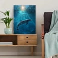 thumbnail image 5 of Dolphin Underwater Ocean Scene Canvas Print, Wall Art for Living Room Bedroom Office Bathroom Hotel Home, 5 of 8
