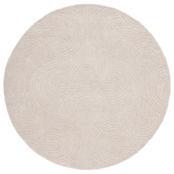 SAFAVIEH Chatham Benedict Geometric Area Rug, Grey, 6' x 6' Round