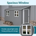 thumbnail image 4 of LZBEITEM 4 x 10 ft Outdoor Metal Storage Lean to Shed with Two Windows, Galvanized Floor Frame Kit, Lockable for Garden, Backyard 33 sq ft, 4 of 13