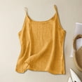 thumbnail image 2 of Yammkia Cotton Camisoles for Women Double Lined Tops for Women Camisole Summer Teens Cute Going Out Spaghetti Strap Crop Tank Tops(Yellow,XXXXL), 2 of 6
