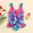 thumbnail image 2 of Baby Girl Swimsuit Ruffle Strap Swimsuit Quick Dry Mermaid Swimwear Beach Sport Bathing Suit for Toddler Kids Multicolour,2-3 Years, 2 of 5