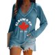 thumbnail image 1 of MHFRRA Camiseta de Manga Larga con Cuello En V y Estampado de La Bandera de Canadá para Mujer Azul Claro, 1 of 3