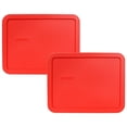 thumbnail image 1 of Pyrex 7212-PC Couvercle de Rangement Rectangulaire en Plastique Rouge 11 Tasses Fabriqué aux États-Unis - Lot de 2, 1 of 1