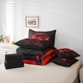 thumbnail image 4 of Erosebridal 7 Piece Bed in a Bag Twin Size Comforter Set for Kids Race Car Bedding Set,Neon Honeycomb Reversible Bed Set,Racing Car Comforter with Sheet Set,All Season, 4 of 5