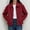 Red, variant on Womens Jackets Suede Zip Up Collared Long Sleeve with Pockets for Classic Casual Wear