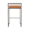thumbnail image 5 of Fuji Industrial Stackable Counter Stool In Antique With Camel Faux Leather Cushion - Set Of 2, 5 of 7