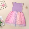 thumbnail image 5 of Little Girls Cute Tulle Dresses Sequins Ruffle Sleeveless Crewneck Toddlers Kids Color-Block Going-Out Vacation Mini Dress 1-6Y, 5 of 8