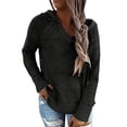 thumbnail image 1 of HOTAPEI Hooded Sweaters for Women Long Sleeve Drawstring Hoodie Crochet Hollow Out Sweater Solid Color Hoodies Lightweight Hooded Sweater, 1 of 4