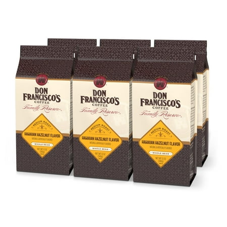 Don Francisco's Hawaiian Hazelnut Ground Coffee, Medium, 12 oz. Bag, 6 Ct
