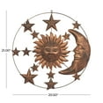 thumbnail image 3 of DecMode Bronze Metal Indoor Outdoor Sun and Moon Wall Decor with Stars, 3 of 9