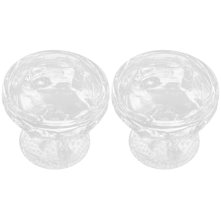 Pretyzoom Clear Glass Pudding Bowls for Home Use Great for Ice Cream and Yogurt 2Pcs