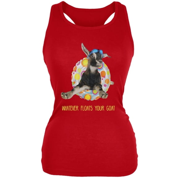 Whatever Floats your Goat Boat Red Juniors Soft Tank Top - 2X-Large