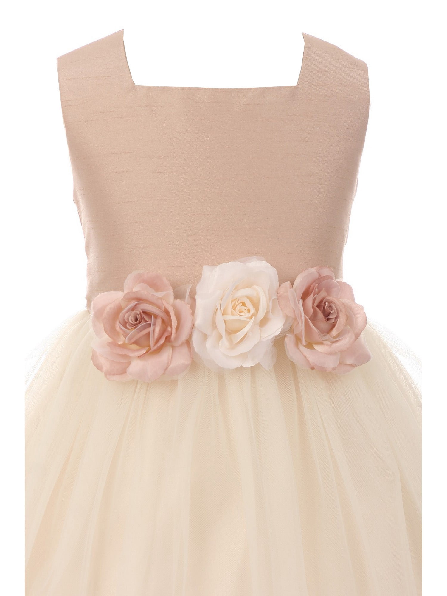 vintage rose flower girl dresses