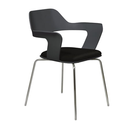KFI Studios Julep Dining Chair Black Shell Tuxedo Seat