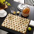 thumbnail image 3 of Beige Sunflowers Fall Placemats Set of 4, Thanksgiving Botanical Floral Placemats for Dining Table, Place Mats for Kitchen Tabletop, Waterproof Wipeable Dining Table Mats Set, 3 of 9