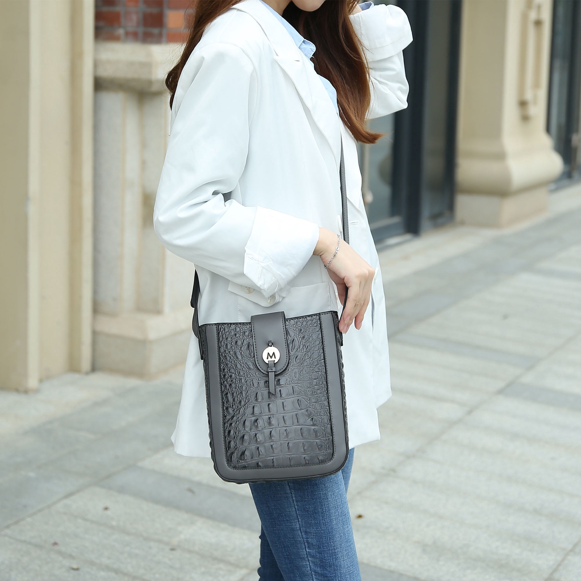 MKF Collection Molly Women Crossbody Bag Vegan Leather Handbag Crossover by Mia K - Black