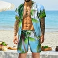 thumbnail image 3 of Vedolay Two Piece Short Outfit Mens Short Sets 2 Piece Outfits Summer Shirt and Shorts Set Beach Tracksuit,Red L, 3 of 5