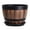 Perforated C, variant on OIUR Large Flower Pot Whiskey Barrel Design Plant Pot with Drainage Holes Saucer Lotus Planter Rustic Garden Pots for Herbs Outdoor Planting