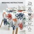 thumbnail image 3 of Octopus Table Cloth Round Table Cover Wrinkle Resistant Waterproof Tablecloth 60 Inch Washable for Kitchen Party Picnic, 3 of 6