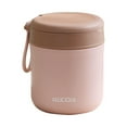 thumbnail image 1 of Taza para sopa con tapa y cuchara plegable, recipiente para almuerzo, frasco de boca ancha con aislamiento al vacío, recipiente para sopa para viajes escolares. Rosa, 1 of 8