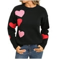 thumbnail image 2 of Qulqfy Crew Neck Woman Sweater Long Sleeve Black Pullover Valentines Loves Knitted Shirts Lightweight Sweaters for Women L, 2 of 9