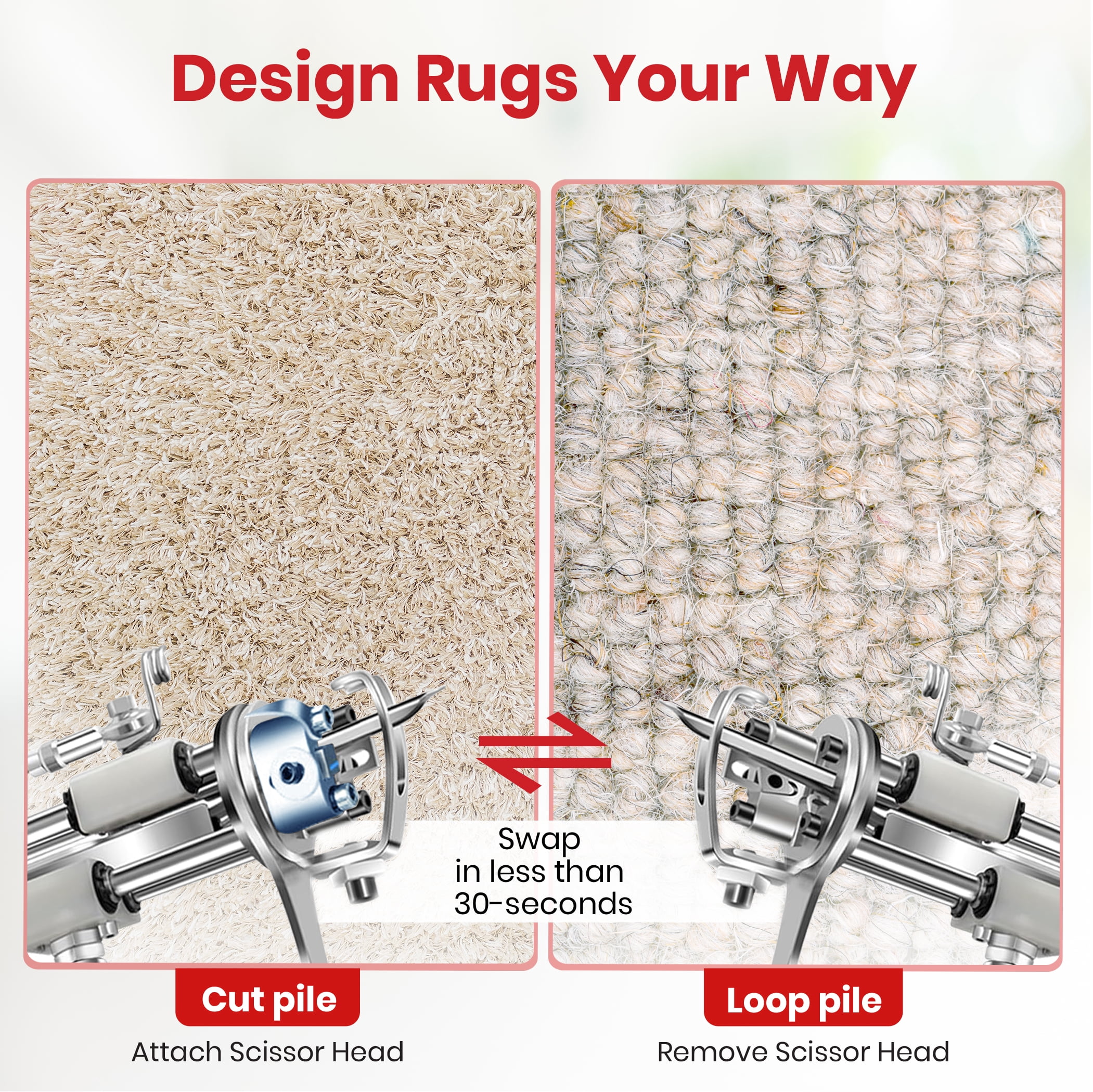 Dabline Rug Tufting Gun Kit – Complete Tufting Supplies Including Backing Cloth, 2 in 1 Cut & Loop Pile Rug Tufting Gun, Carpet Trimmer, Tufting Cloth, 20 Color Yarns, Tools & Accessories