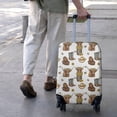 thumbnail image 3 of White Highland Cow Flower Barrel Pattern Luggage Cover Fashion Suitcase Cover Baggage Covers Fit 25-28 Inch Luggage (Go Travel), 3 of 5