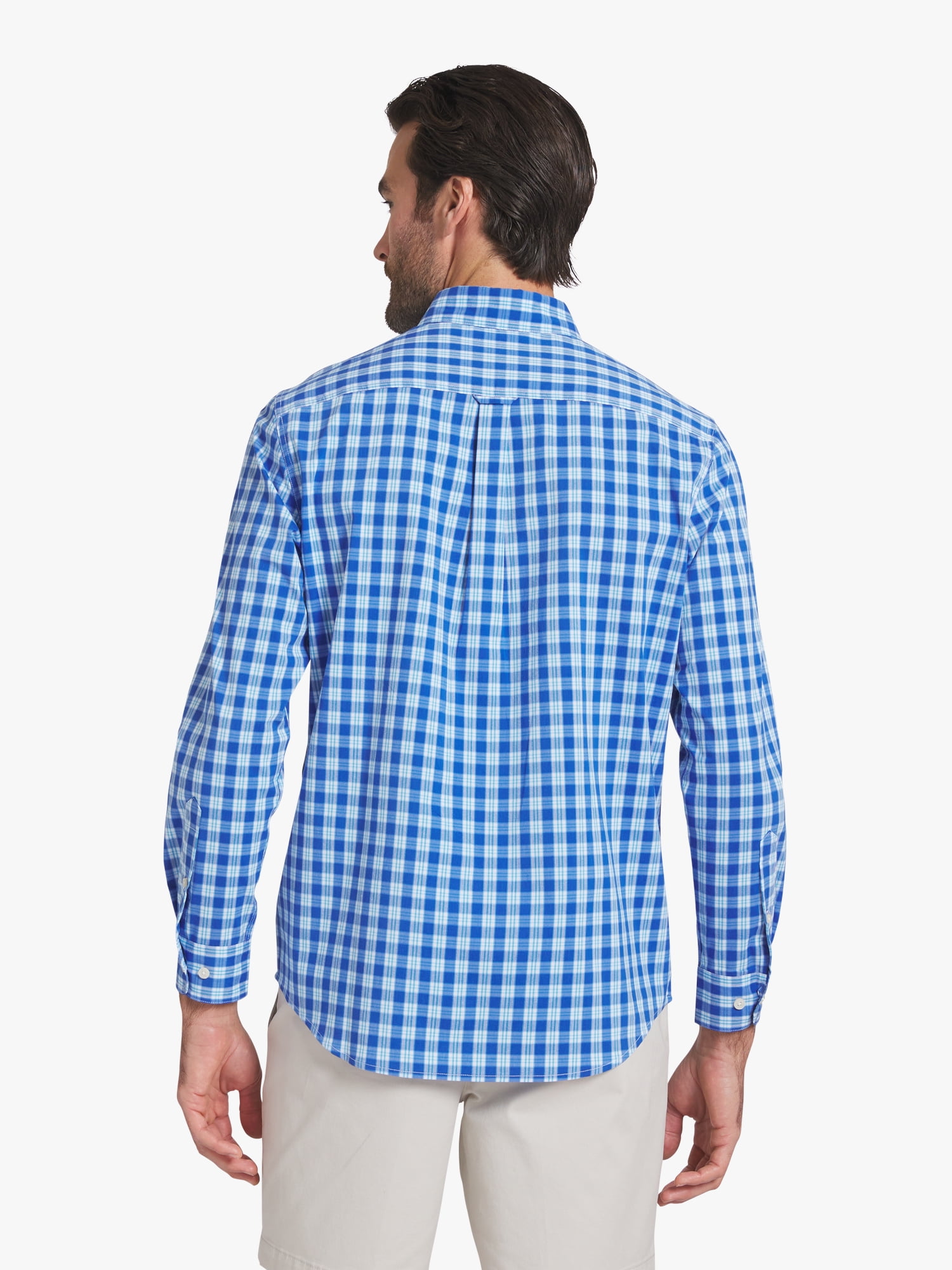 Chaps Men's & Big Men's Long Sleeve Easy Care Stretch Poplin Shirt, Sizes S-3XL