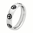 thumbnail image 3 of Sterling Silver Stackable Expressions Polished Enameled Peace Sign Ring Size 9, 3 of 3