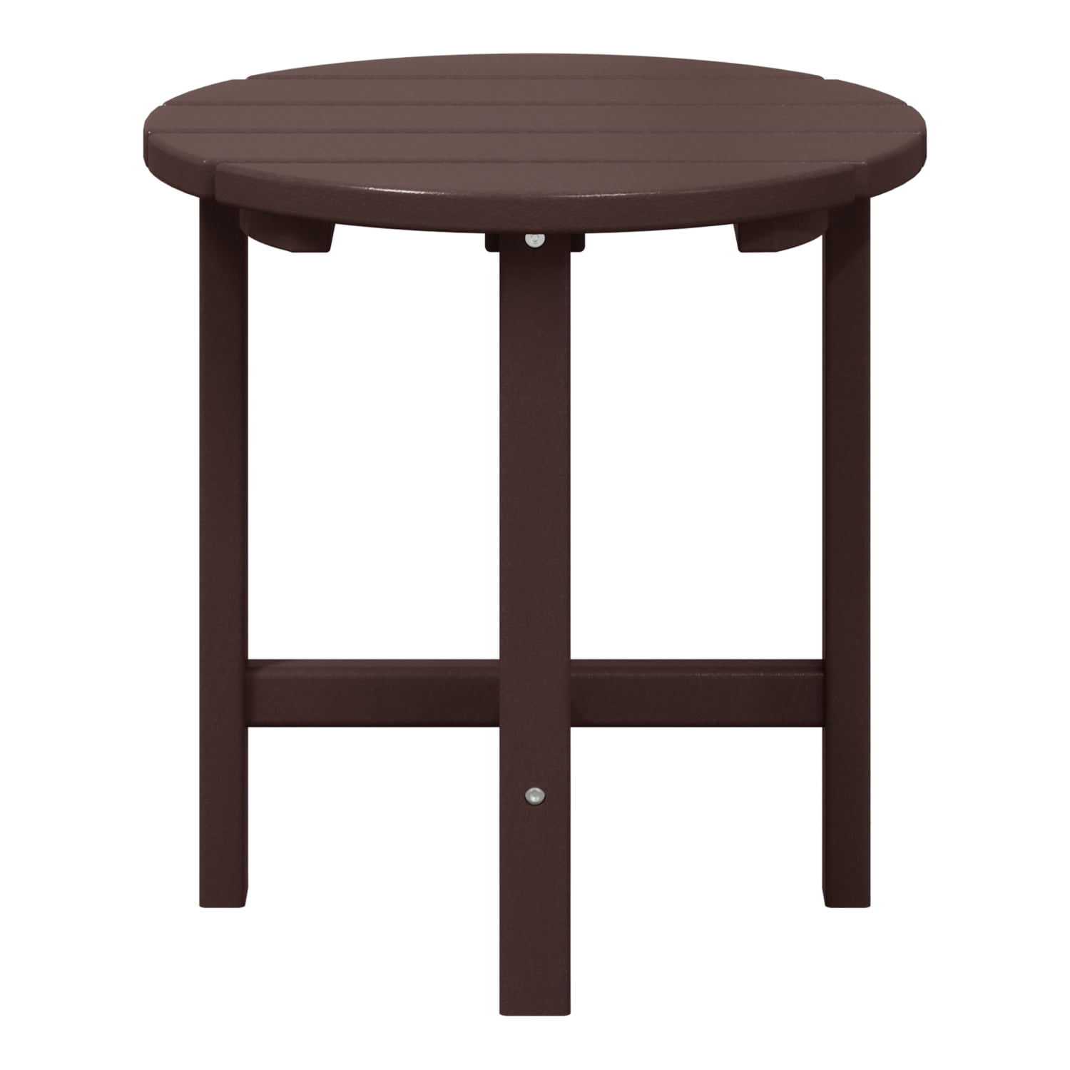 WestinTrends All-Weather Poly Lumber Adirondack Outdoor Side Table, Round End Table for Patio, Dark Brown