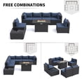 thumbnail image 6 of ELPOSUN 8 Pieces Patio Furniture Set with Fire Pit Table, Outdoor Furniture Sectional Rattan Sofa for Backyard Garden Navy, 6 of 11